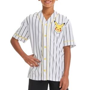 Pokémon Striped Baseball Jersey Boy Size S